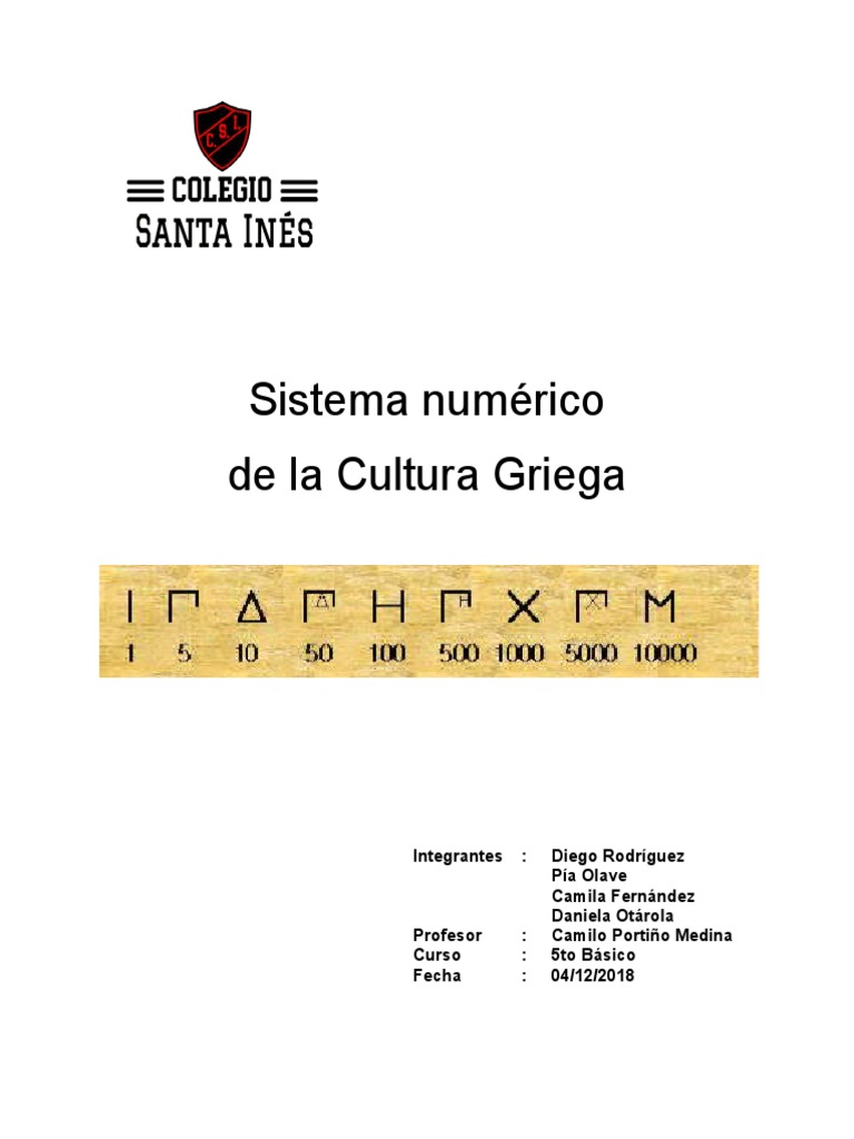 Sistema Numérico De Los Griegos Pdf Antigua Grecia