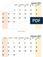 Monthly 2023 Calendar Small Font