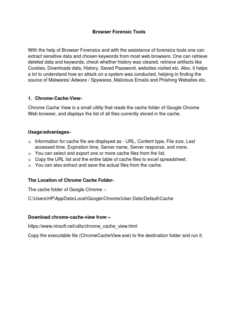 Browser Forensics Special Info Pdf World Wide Web Internet Web