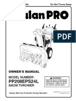 Poulin Pro PP208EPS24L Snowblower Owners Manual