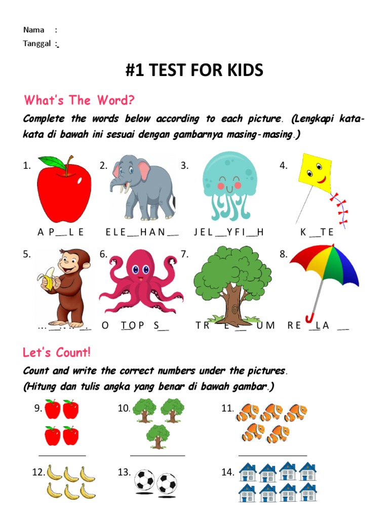 #1 Test For Kids | PDF