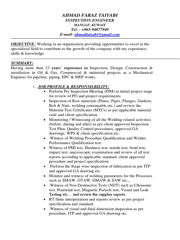Inspection Engineer Grade 1 PDF Nondestructive Testing Welding