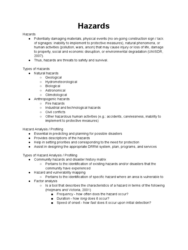 Hazards PDF