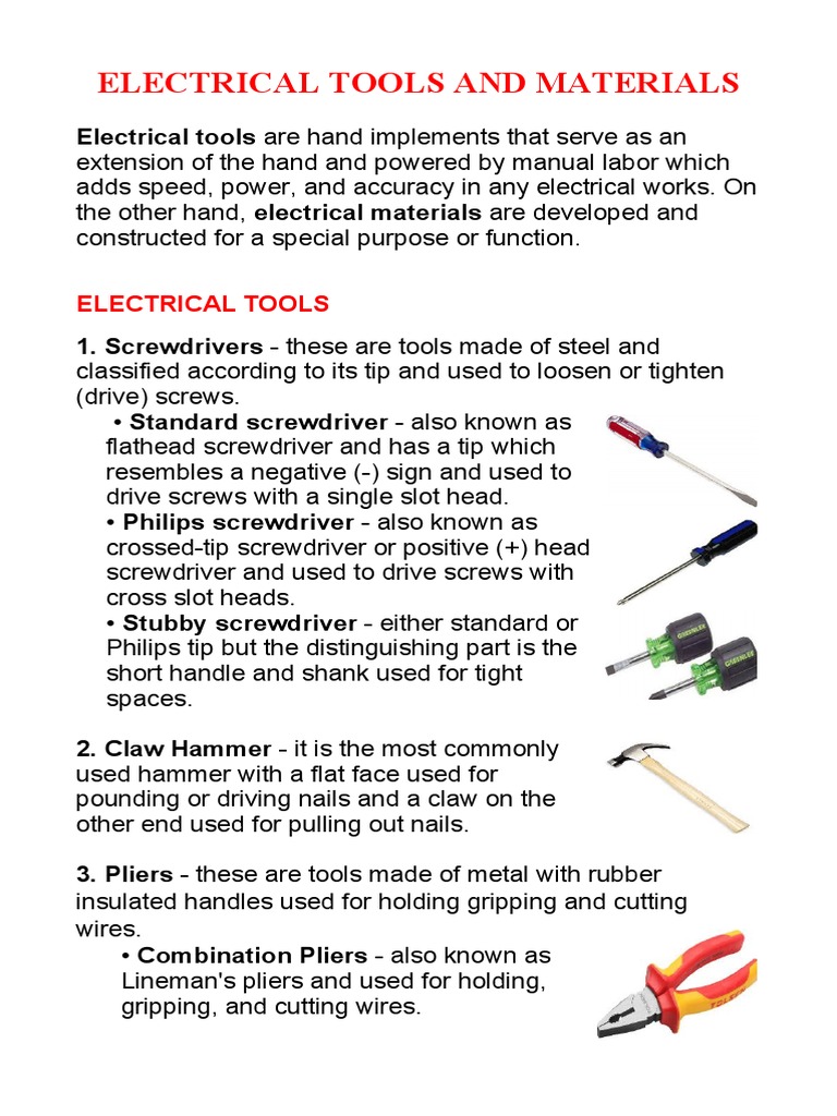 Electrical Tools and Materials | PDF | Ac Power Plugs And Sockets |  Electrical Connector, image size:768x1024