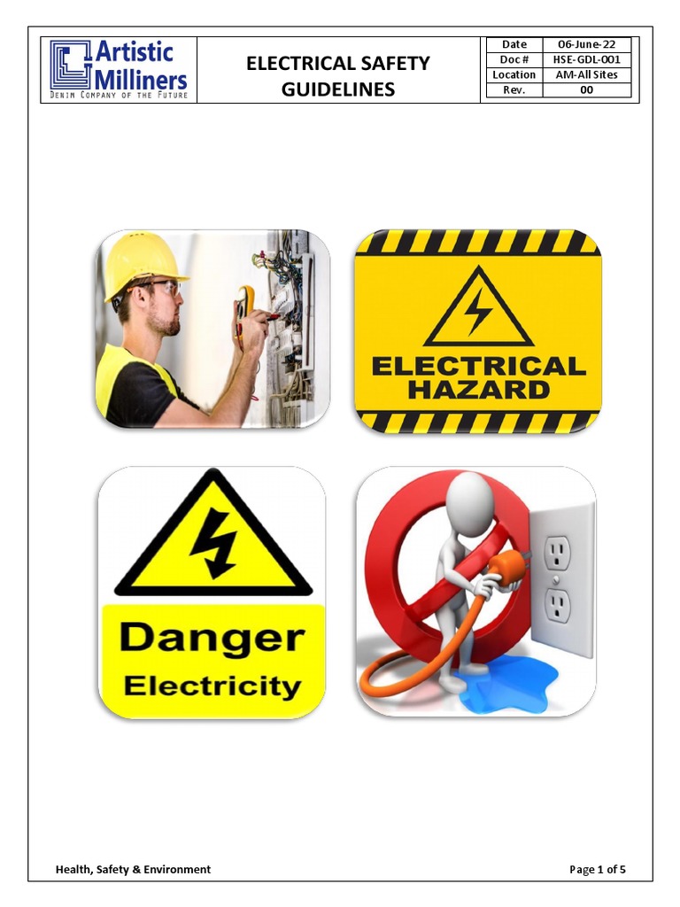 Electrical Safety Guidelines For All Sites - 1 | PDF | Electrical