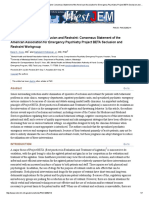 Use and Avoidance of Seclusion and Restraint - Consensus Statement of The American Association For Emergency Psychiatry Project BETA Seclusion and Restraint Workgroup