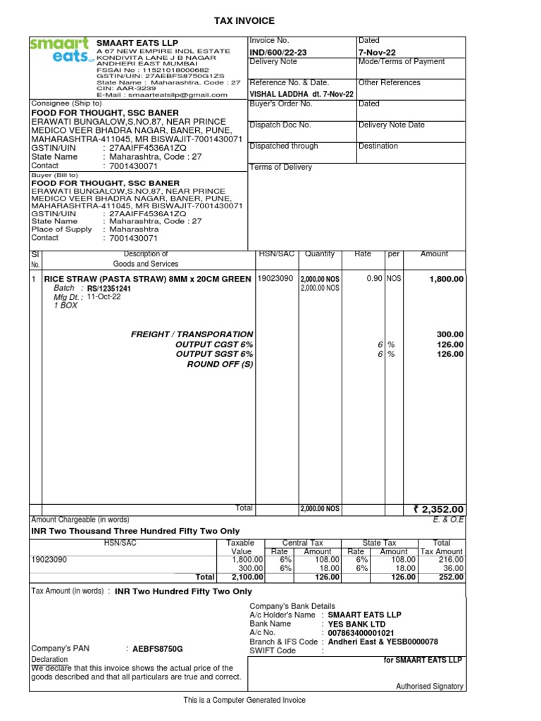Invoice for Rice Straw Supply | PDF | Money | Public Finance