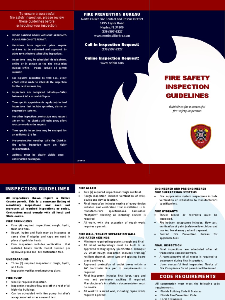 Brochure Fire Safety Inspection Guidelines 122915 North Collier PDF