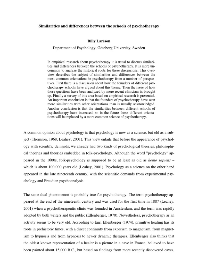 Compare and contrast the models of therapeutic relationship psychology essay 06 image