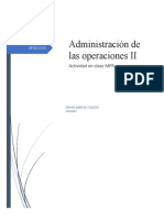 Administracion de Las Operaciones II Actividad en Clase MRP