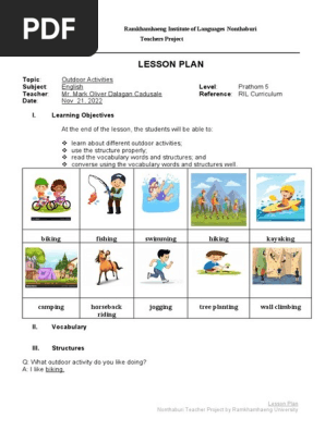 Lesson Plan (Days of the Week) Refresh Format