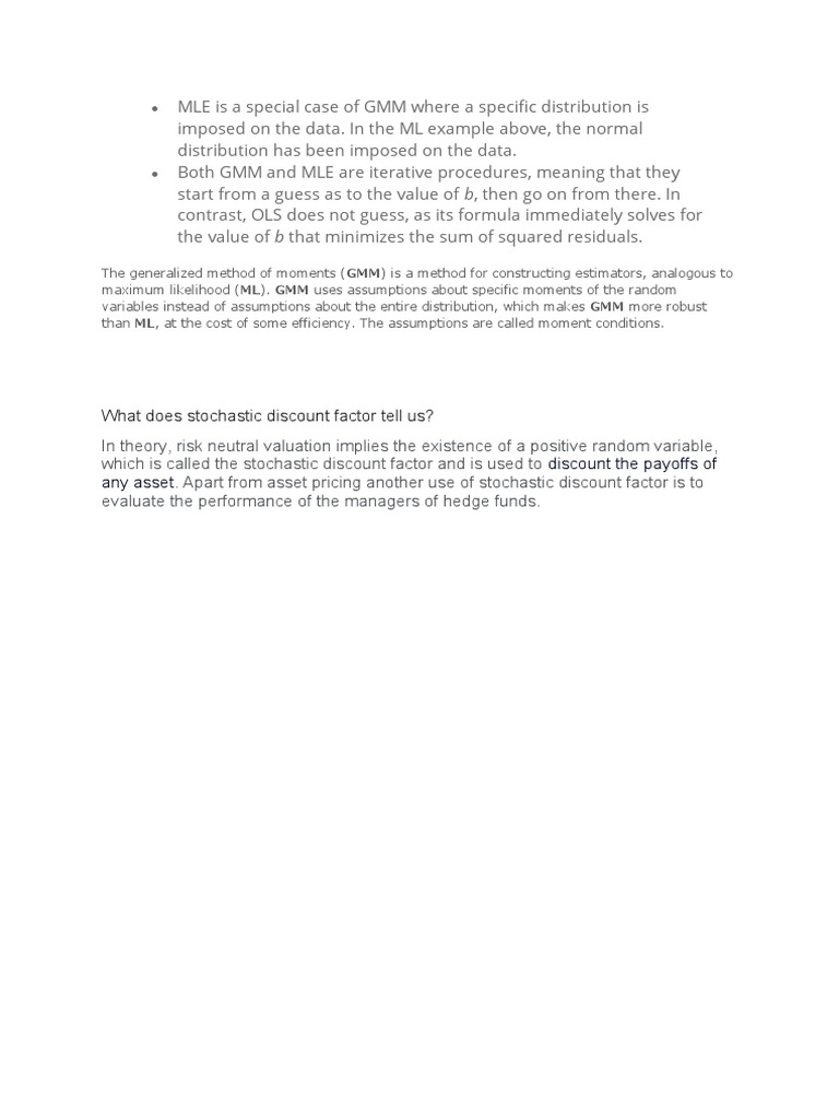 GMM vs MLE: Key Differences Explained | PDF