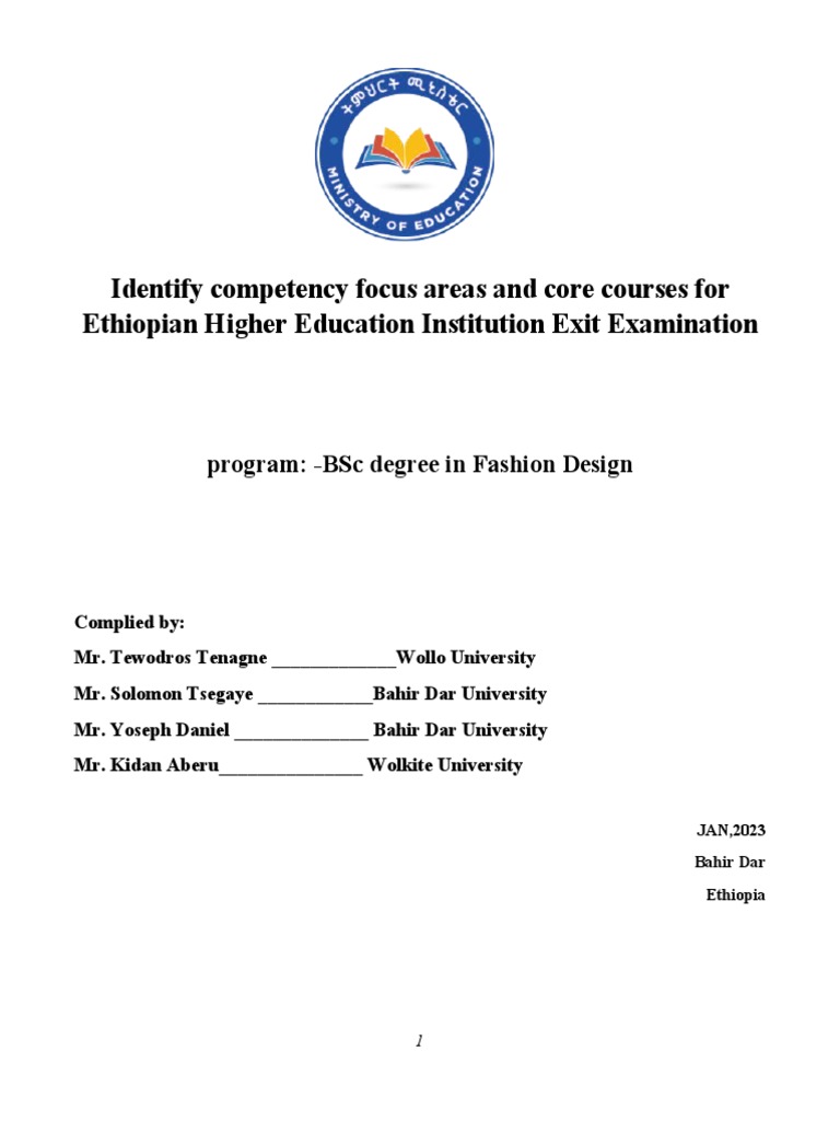 Competency Framework for Fashion Design Exams | PDF