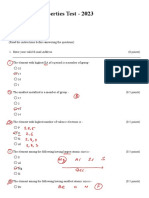 X-Periodic Properties Test - 2023 - Answer Key