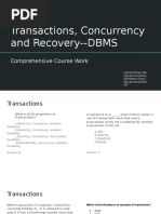 Transaction, Concurrency, Recovery 