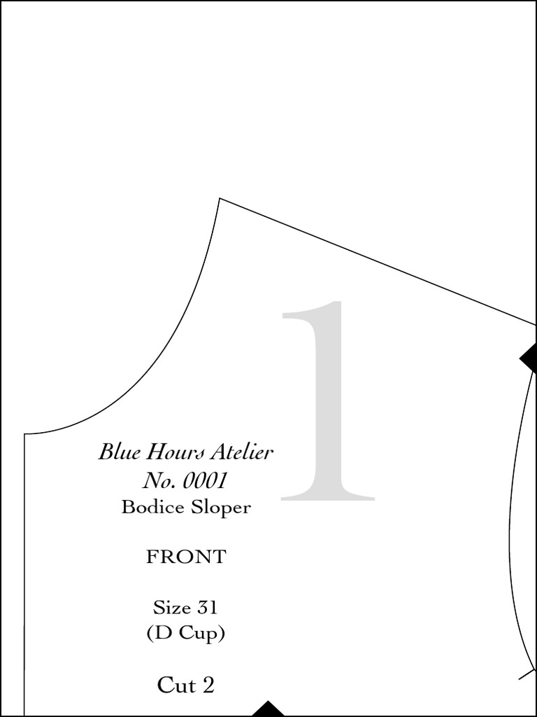 31 D Cup Bodice Sloper For Wovens PDF
