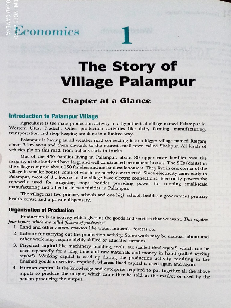 the story of village palampur essay