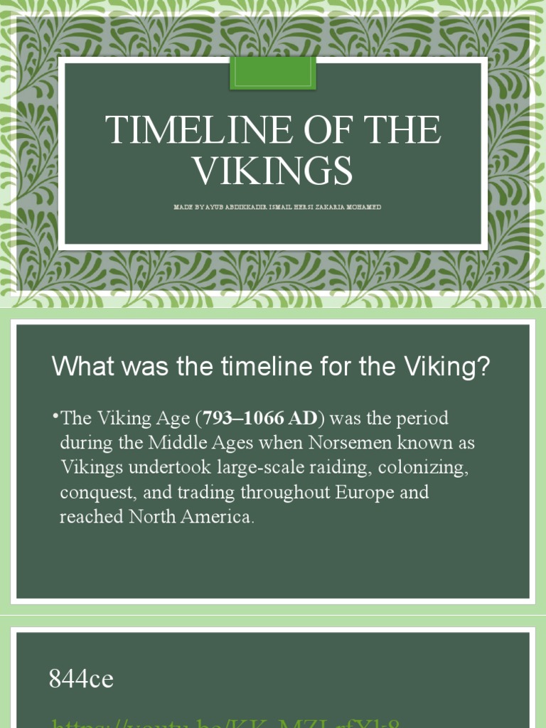 TimeLine of The Vikings PDF