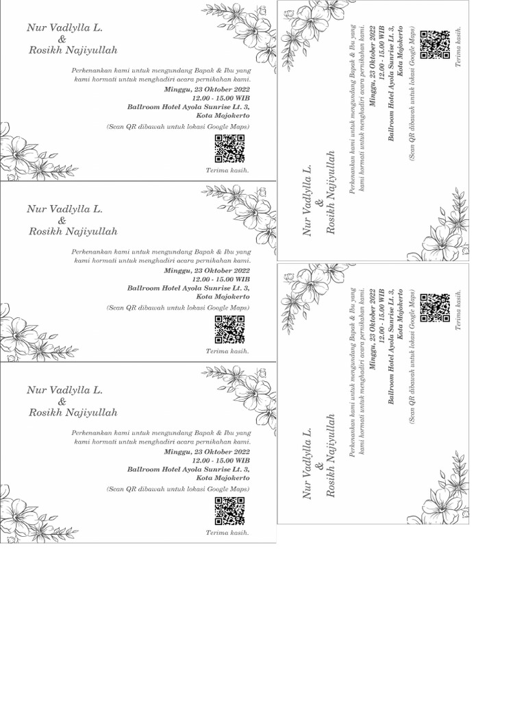 Undangan Cetak A3 5pcs | PDF