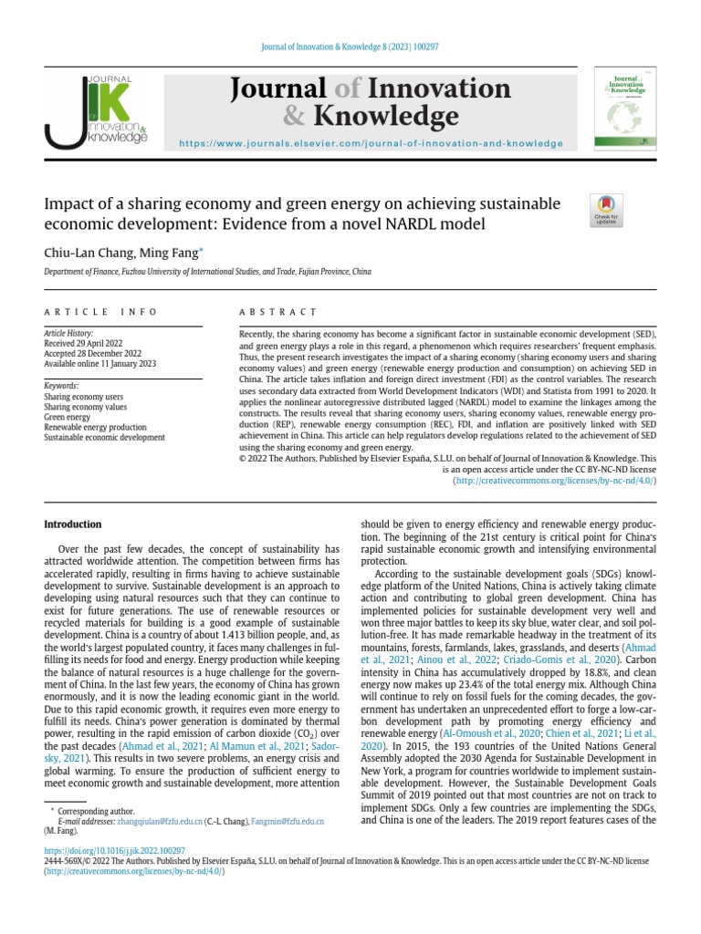05 Impact of A Sharing Economy and Green Energy On Achievin 2023 ...
