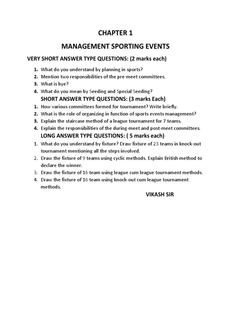 Mangement of Sports | PDF | Career & Growth | Sports & Recreation