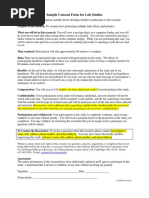 Sample Lab Study Consent Form