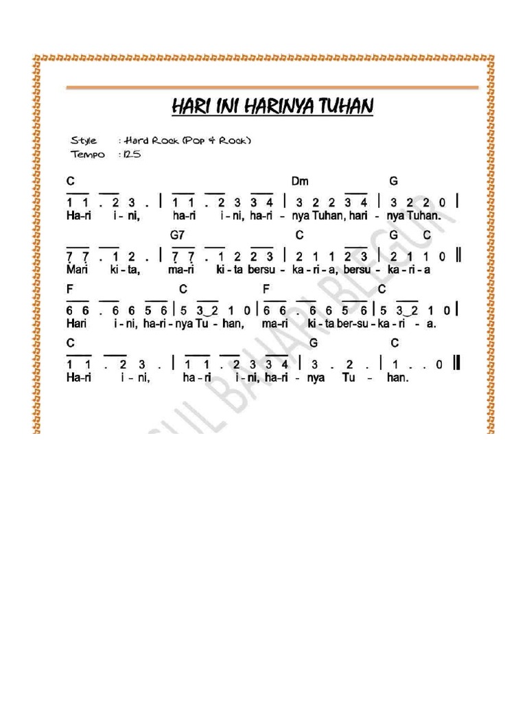 Hari ini harinya tuhan kelas piano pdf
