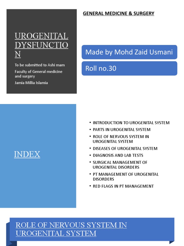 Urogenital System PDF Urinary Incontinence Chronic Kidney Disease