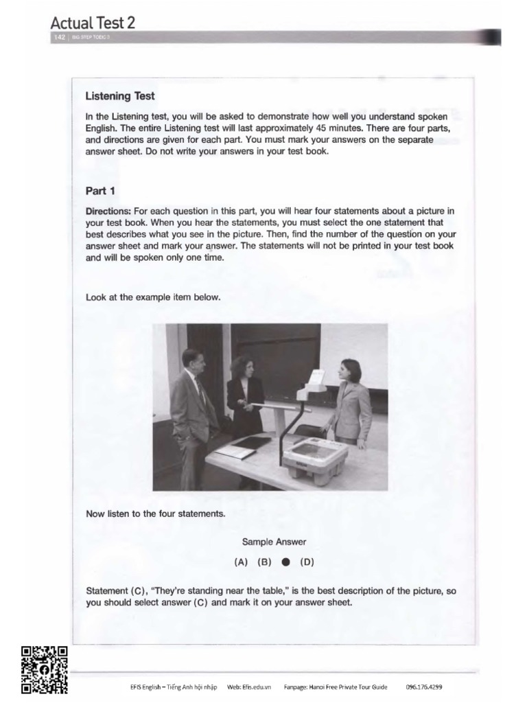 Big step toeic 3 actual test 2 efis english pdf