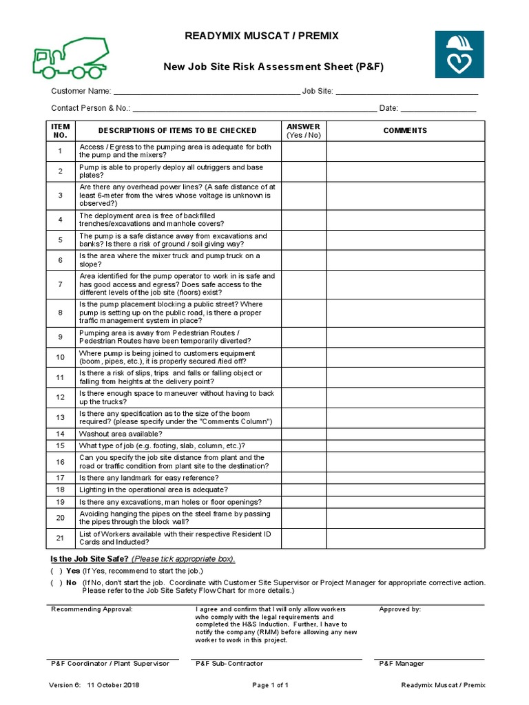 READY MIX CONCRETE PLANT DAILY MAINTENANCE CHECKLIST visual data 2