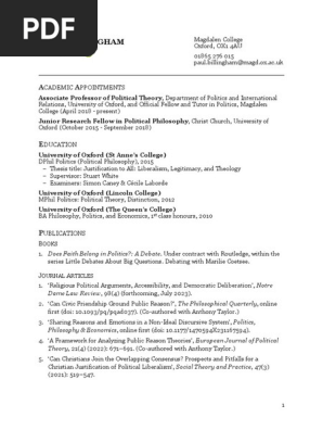 paul billingham cv  may 2023 