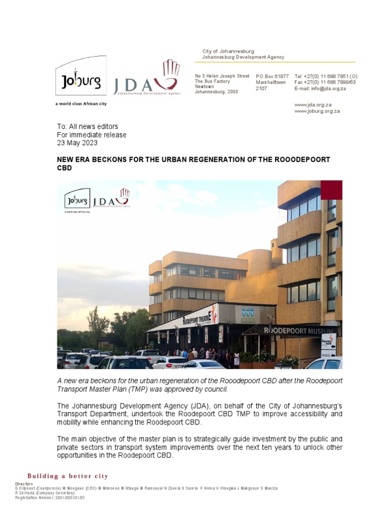 Roodepoort CBD Transport Plan Approved | PDF | Economies | Urban Planning