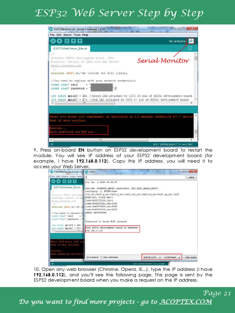 ESP32 Web Server Setup Guide | PDF