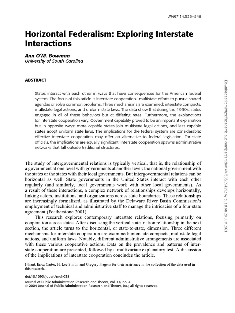 Interstate Cooperation | PDF | Interstate Highway System | U.S. State