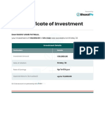 Investment Certificate