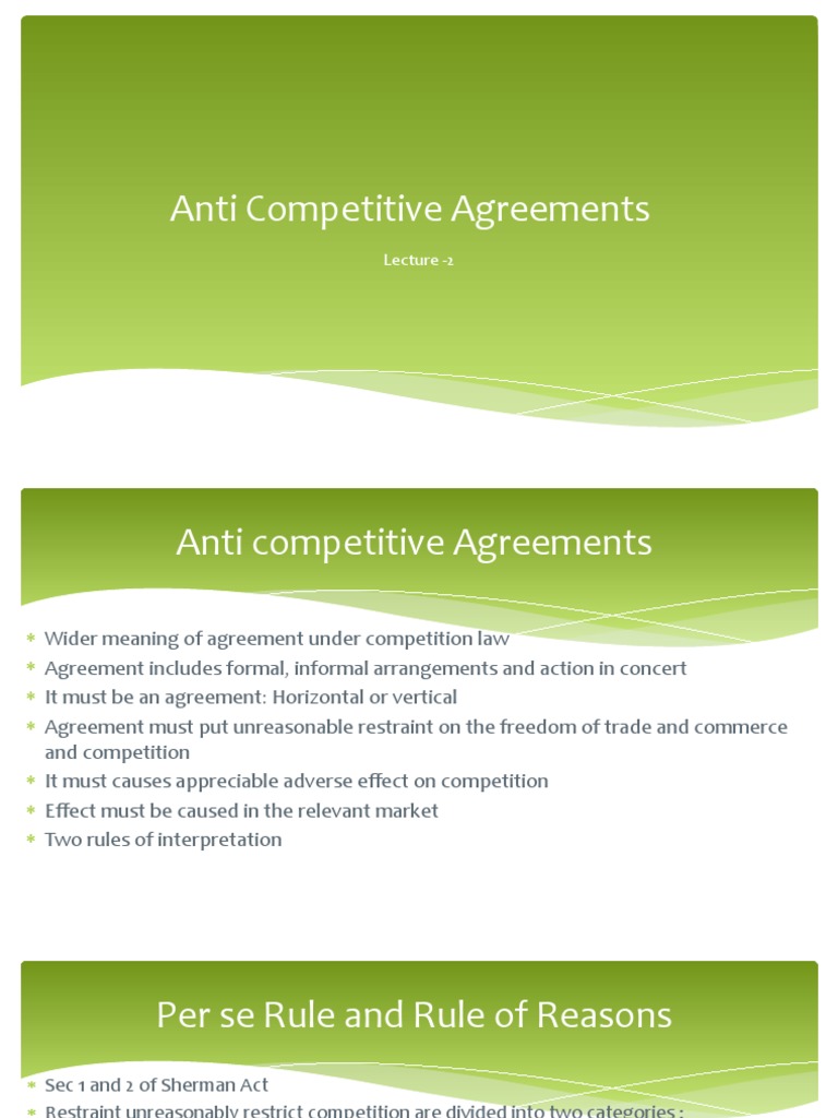 Understanding Anti-Competitive Agreements | PDF