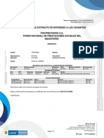 Certificado de Extracto de Intereses A Las Cesantías Fiduprevisora S.A. Fondo Nacional de Prestaciones Sociales Del Magisterio