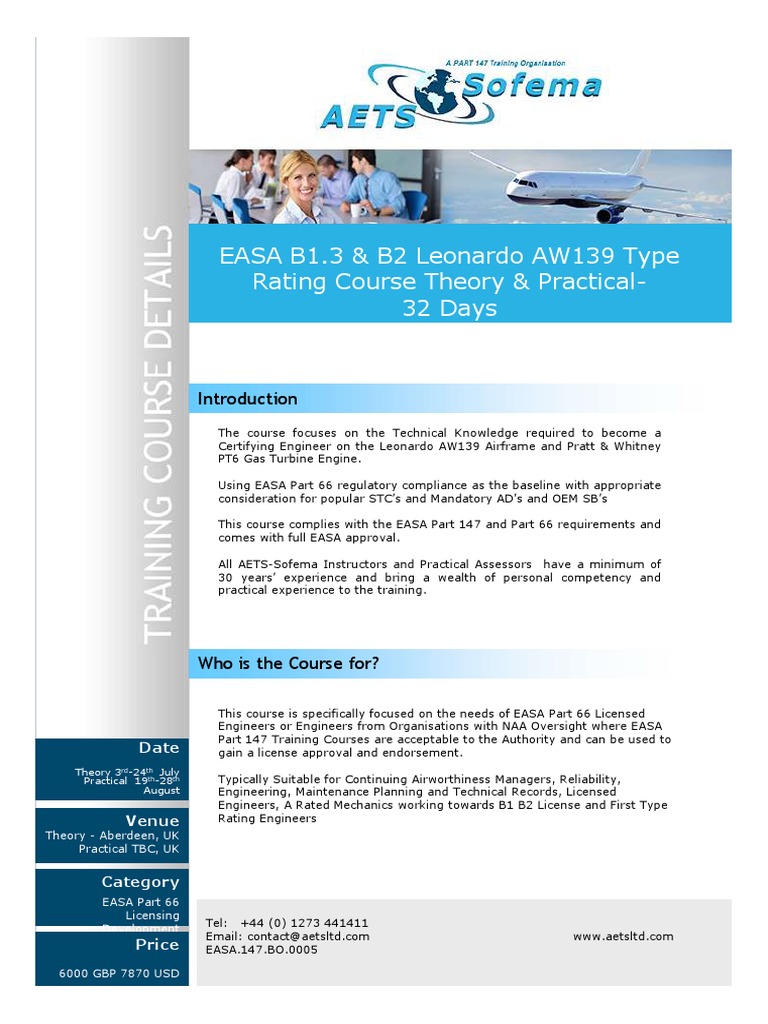 EASA B1.3 & B2 AW139 Type Rating Course | PDF | Aviation