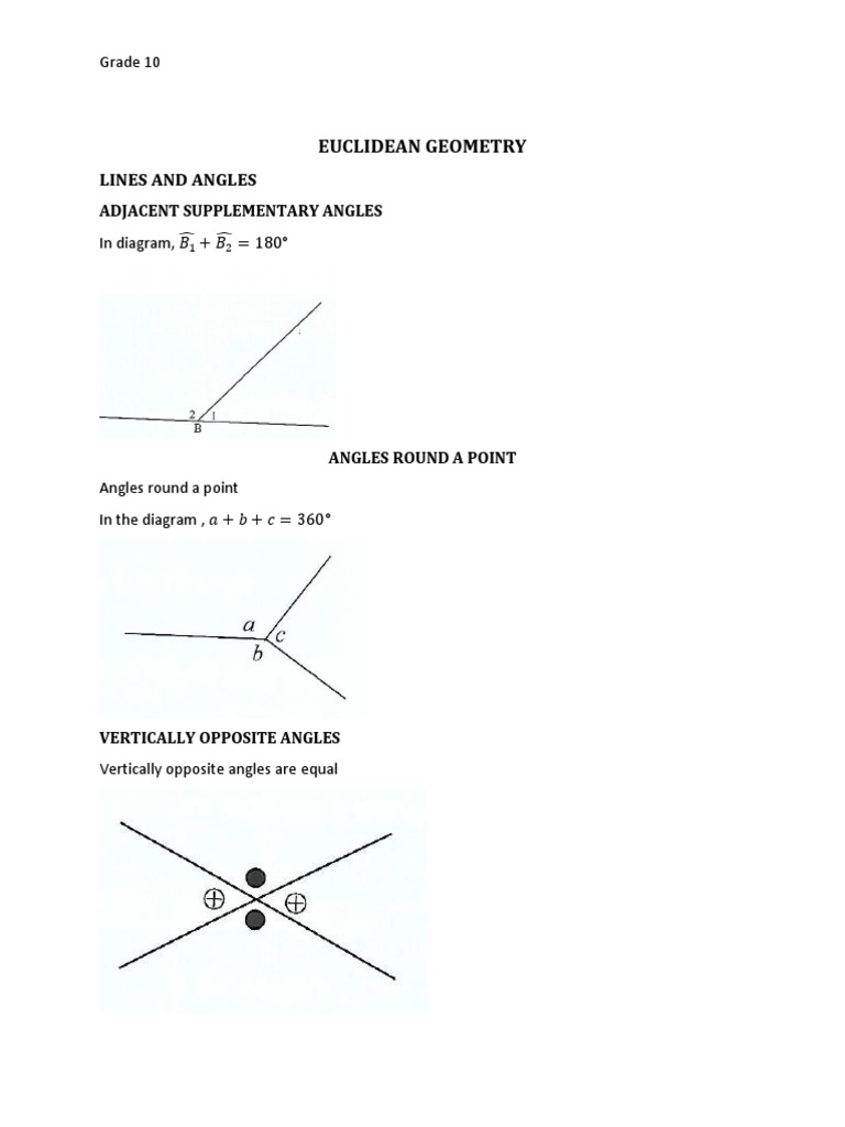 Grade 10 Euclidean Geometry Notes | PDF
