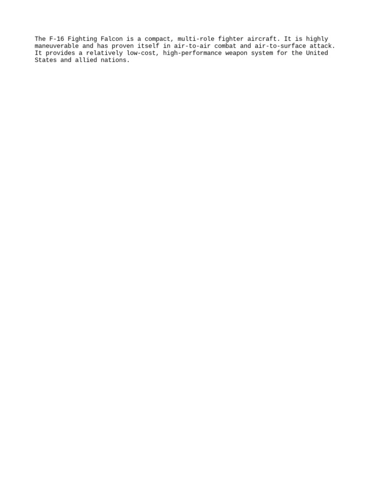 The F 16 Fighting Falcon Pdf