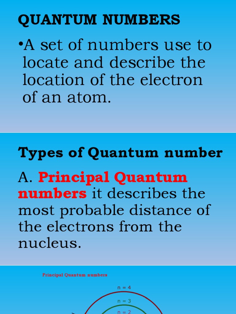 Quantum numbers pdf