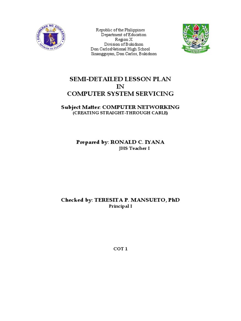 Lesson Plan: Creating Straight-Through Cable | PDF | Rubric (Academic ...