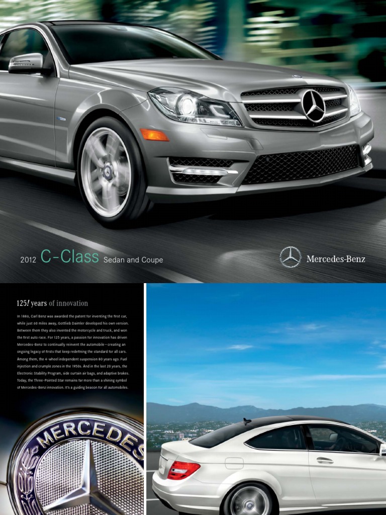 2012 Mercedes Benz C Class Brochure | PDF | Airbag | Headlamp