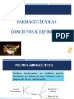 Aula 2 e 3 Definições, Forma Farm, Vias de Adm e Biodisp