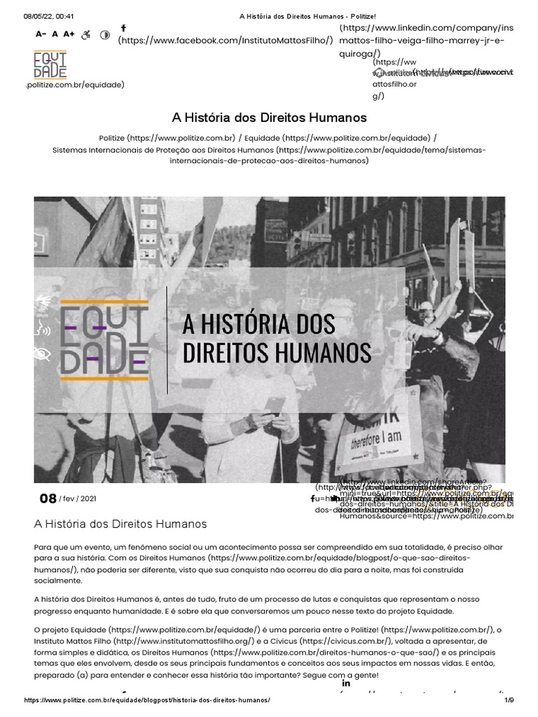 História dos Direitos Humanos | PDF | Direitos Humanos | Lei Natural