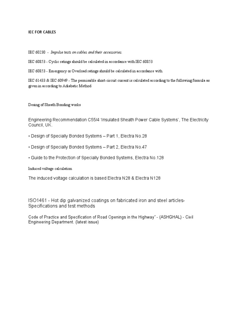 IEC Standards for Cable Ratings and Tests | PDF | Science & Mathematics ...