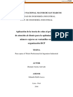 Aplicación de La Teoría de Colas Al Problema de Atención Al Cliente para La Optimización Del Número Cajeros en Ventanillas en La Organización BCP