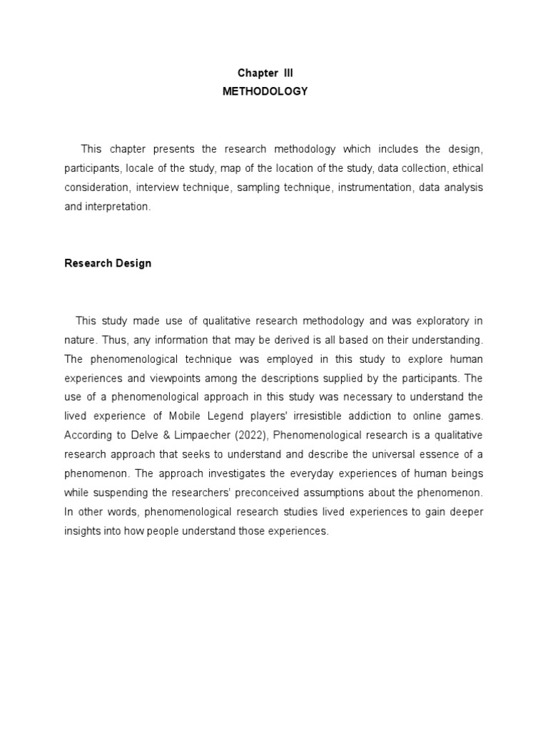 Methodology of Mobile Legends Addiction Study | PDF