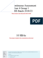 ENT Continuous Assessment Year 4 Group 1 MBBS Batch 2018/23: These Answers Were Discussed With DR Nilar