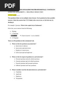 Multiple Choice Test